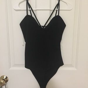 black strappy bodysuit